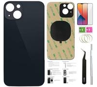 Day-market Cristal trasero de repuesto para iPhone 13 (6.1 pulgadas) con cinta preinstalada + instrucciones de instalación + herramientas de reparación + protector de pantalla (medianoche)