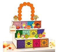 Day Of The Dead Altar Kit - Wood 3 Tier, Layered Decorative Display Set | Traditional Inspired Memorial Design For Festive Arrangements | De Altar Decor | For Home Display Cultural