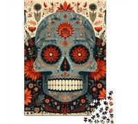 Day of The Dead Art Print-6 Rompecabezas Imposible,desafío para Adultos Juego Educativo 1000 Piezas Obra De Arte De Juego De para Adultos Y Niños A Partir De 12 Años 70x50cm/1000pcs