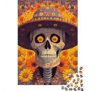 Day of The Dead Art Print-8 Puzzle Imposible,desafío para Adultos Entretenimiento Creativo 1000 Piezas Obra De Arte De Juego De para Adultos, Regalos A Partir De 14 Años 52x38cm/1000pcs