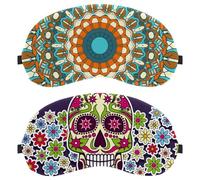 Day of The Dead Background - Paquete de 2 antifaz para dormir de lado, cero presión ocular con los ojos vendados, cubierta ajustable para dormir, bloquea completamente la sombra de ojos ligera