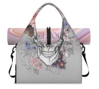 Day of The Dead - Bolsa deportiva de lona para mujeres y hombres, estampado de calavera de azúcar, bolsa de fin de semana con compartimento para zapatos, bolsa de equipaje para yoga, gimnasio, viajes,