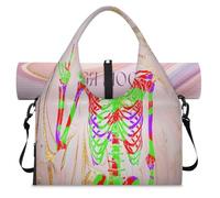 Day of The Dead - Bolsa deportiva de mármol con compartimento para zapatos, para fin de semana, noche, para gimnasio, yoga, viajes, color, L, Bolsa de viaje