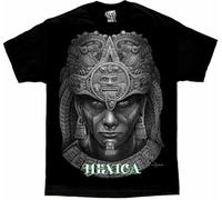 Day of The Dead Chicano Art Mexica Aztec Men's David Gonzales T Tshirts Camisetas y topss for Men UK-Black(X-Large)