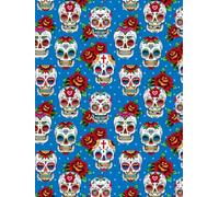 Day of the Dead Dia De los Muertos Skulls Sketch Book with Blue Background - White Color Interior Pages and Page Numbers: A Perfect Gift for anyone ... drawing, sketching, and practicing art skills