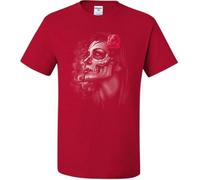 Day of The Dead Girl White Yellow Black Red Mens Women T Tshirts Camisetas y Tops 100% Cotton Skull Face Dia de Los Muertos Roses tee Tshirts Camisetas y Tops Red(Medium)