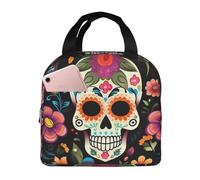 Day of The Dead - Lonchera térmica para mujeres y hombres, diseño de calavera de azúcar, a prueba de fugas, para el trabajo, escuela, picnic, senderismo