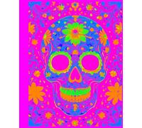 DAY OF THE DEAD -Magenta Ink Pink Sugar Skull- Composition Notebook Diary Journal (Wide Rule) Latin Celebration Dia De Los Muertos Halloween Holiday ... Homeschool Middle High Ivy League University