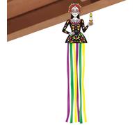 Day of The Dead Ornaments Reusable - - Skeleton Decoration with Tassel for