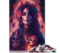 Day of The Dead Puzzles Imposible,desafío for Adults Entretenimiento Creativo 1000 Piezas Obra De Arte De Juego De para Adultos, Regalos A Partir De 14 Años 1000pcs (75x50cm)