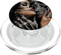 Day of The Dead Skeleton Girl Love PopSockets PopGrip para MagSafe