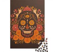 Day of The Dead Sugar Skull Art Print-1 Puzzle Imposible,desafío for Adults Entretenimiento Creativo 1000 Piezas Obra De Arte De Juego De para Adultos Y Niños 70x50cm/1000pcs