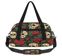 Day of The Dead Sugar Skull - Bolsa de lona para niños, niñas, adolescentes, deportes, gimnasio, fin de semana, viajes, gimnasia, baile, ballet, multicolor