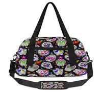 Day of The Dead Sugar Skull - Bolsa de lona para niños, niñas, adolescentes, deportes, gimnasio, viajes, gimnasia, baile, ballet, multicolor