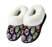 Day Of The Dead Sugar Skull Boot Slippers Indoor Outdoor House Shoes, multicolor, 42.5/43 EU