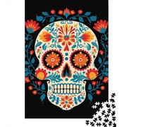 Day of The Dead Sugar Skull Rompecabezas Imposible,desafío for Adults Entretenimiento Creativo 1000 Piezas Obra De Arte De Juego De para Adultos Y Niños Mayores De 12 Años 38x26cm/1000pcs