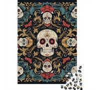 Day of The Dead Sugar Skulls Puzzles Imposible,desafío for Adults Entretenimiento Creativo 1000 Piezas Obra De Arte De Juego De para Adultos Y Niños A Partir De 12 Años 52x38cm/1000pcs