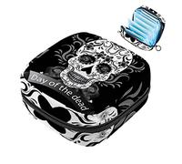 Day of The Dead Sugar Sukll - Bolsa de almacenamiento para servilletas sanitarias, bolsa de almohadilla menstrual portátil con cremallera para adolescentes, niñas, mujeres y mujeres