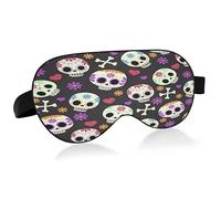 Day of The Dead Theme Sleep Mask Lightweight Soft Breathable Eye Mask with Adjustable Strap Blackout Eye Mask for Women Men for Travel Night Sleeping