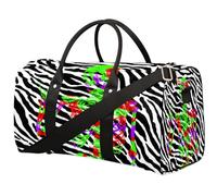 Day of The Dead Zebra - Bolsa de viaje para mujeres, hombres, niñas y niños, estampado de cebra para fin de semana, bolsas de noche de 22.7 L, bolsa de equipaje de cabina para deportes, gimnasio,