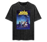 Day of The Tentacle Maniac Mansion High Contrast Unisex Printed T-Shirt Mens Black tee Shirt XL