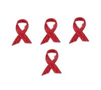 Day Ribbon Signs Brooches Hat Breastpin Awareness Lapel Clothes Pins Alloy Brooch Pin Rhinestones Red