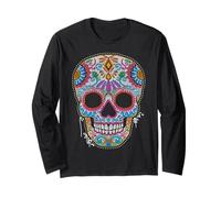 Day The Dead Skull Mexicans Traditions Dia De Los Muertos Manga Larga