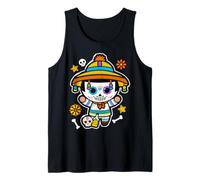 Day The Dead Sugar Skull Dia De Los Muertos Men Women Costum Camiseta sin Mangas