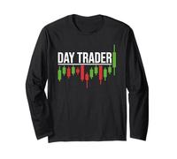 Day Trader - Estilo gráfico de negociación de acciones desgastadas Manga Larga