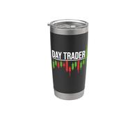 Day Trader - Estilo gráfico de negociación de acciones desgastadas Vaso térmico de acero inoxidable de doble pared