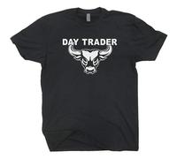Day Trading T Shirt Stock Market Trader Forex Bitcoin Cryptocurrency Bull tee Black XL