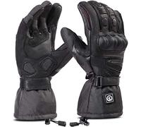 Guantes calefactores Guantes de Moto de Invierno esquí Motociclismo Pesca Senderismo Cazabatería Artritis Recargable Calentador de Manos para Hombres y Mujeres (L, Color Negro Claro)