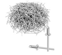Dayalo 100 remaches ciegos de aluminio de 3,2 x 6 mm, cabezal de cúpula de aluminio, remaches pop con extremo abierto para metal, caja de almacenamiento, muebles, azul marino