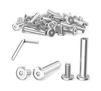 Dayalo - 40 piezas de tornillos de conexión M5x30mm, tornillos con tuerca, acero inoxidable A2 V2A, tornillos para muebles, conectores de armario con llave hexagonal para armarios, gabinetes, tableros
