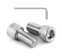 Dayalo 50 tornillos M2 x 14, tornillos de culata cilíndricos, tornillos cilíndricos con hexágono interior, tornillos de cabeza plana, acero inoxidable A2 V2A, rosca completa, tornillos hexagonales con