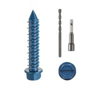 DAYALO Tornillos Anclaje Hormigón Cabeza Hexagonal M5,5 x 32, 30 Unidades, Tornillos para Hormigón Galvanizado, con Broca y Llave Vaso Hexagonal para Mampostería, Hormigón, Arquitectura, Industria