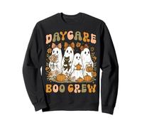 Daycare Boo Crew Halloween Teacher Cute Floral Ghost Mujer Sudadera