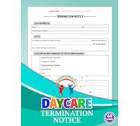 Daycare Termination Notice: Contract Cancellation Forms Logbook for Childcare Centers, Preschools, & Home Daycares | 60 Forms, 120 Single-Sided Pages