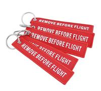 Daycount Lot de 5 brodée Porte-clés enlever avant Vol lettres clés étiquettes à bagages Tag pour sac à suspendre Décor 5.1 x 1.2 inch Rouge