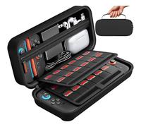 daydayup Funda Compatible con Nintendo Switch 2 Consola, Funda de Transporte Dura para Nintendo Switch 2, Funda Protectora con Almacenamiento para 20 Juegos, Consola y Accesorios, Color Negro