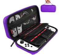 daydayup Funda para Switch Compatible con Nintendo Switch/Switch OLED, Funda de Transporte con 20 Cartuchos de Juego, Funda Protectora rígida de Viaje para Consola Nintendo Switch y Accesorios,