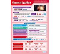 Daydream Education Chemical Equations | Póster de ciencia | Papel laminado brillante de 850 mm x 594 mm (A1) | Gráficos de ciencia para el aula | Tabla de educación