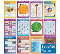 Daydream Education - Juego de 20 pósteres de literatura inglesa, papel laminado brillante de 850 mm x 594 mm (A1) | Carteles de aula iluminados en inglés | Tabla de educación