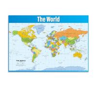 Daydream Education - Mapamundi, póster geográfico, papel laminado brillante de 850 mm x 594 mm (A1), póster para clase de geografía, mapa educativo
