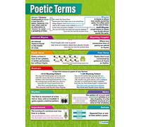 Daydream Education Poetic Terms - Pósteres en inglés, papel laminado brillante de 850 mm x 594 mm (A1), pósteres para el aula de idiomas, gráficos educativos