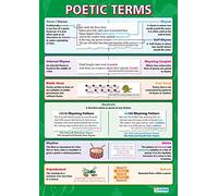Daydream Education Poetic Terms | Posters de literatura inglesa | Papel brillante de 850 mm x 594 mm (A1) | Posters de aula iluminados en inglés | Gráficas de educación