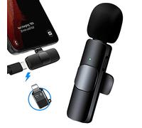 DayDup Micrófono de Solapa Inalámbrico Plug&Play para iPhone/iPad/iOS/Android, Microfono Inalambrico para Youtube, Facebook, Twitter, TIK Tok Video y transmisión en Vivo. (Viene con un Adaptador)