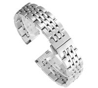 dayeer Adecuado para Tissot Le Locle T41, correa de reloj plana de siete cuentas de acero inoxidable sólido con hebilla de mariposa, repuesto de correas de reloj (Color : Silver, Size : 21mm)