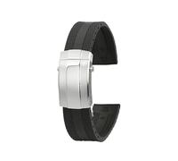 dayeer Correa de caucho para reloj Breitling Avenger Blackbird B01 Super Ocean con hebilla de metal.(Green-steel)