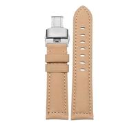 dayeer Correa de piel de vacuno cepillada vintage para reloj Tissot 1853 Speed.(Beige,23mm)